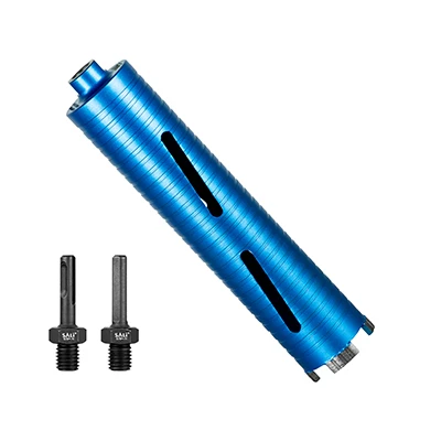 Wiertła rdzeniowe diamentowe SALI Wiertło rdzeniowe o średnicy 2", głębokość wiercenia 9,5"/215 mm Wiertło rdzeniowe do betonu, gwint 5/8-11", segmenty Turbo spawane laserowo do utwardzonego betonu ze zbrojeniem, cegłą, bloczkami, murem, kamieniem